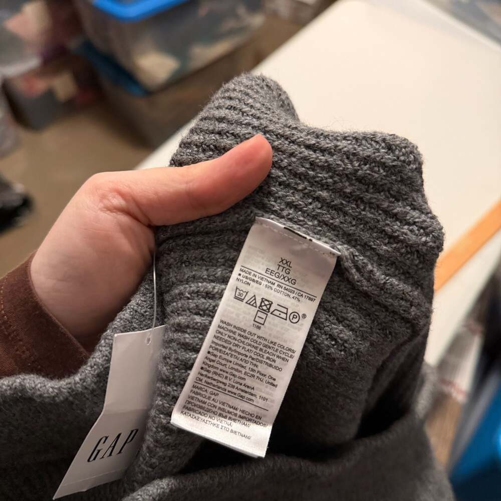 Gap CashSoft Shaker-Stitch Wide-Leg Sweater Pants Charcoal Gray XXL - Picture 5 of 10